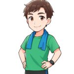 30代男性のイラスト。ランニング好きの親しみやすい雰囲気で、災害備えを発信する案内人。